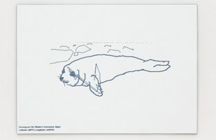 Simon Faithfull Antarctica Dispatches, 2005 Digital drawing laser etched  onto plastic laminate  18x13cm, edition 5